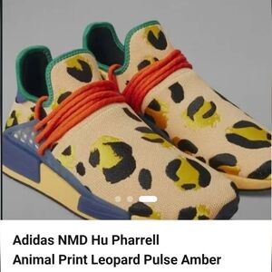 Men's Adidas NMD Hu PharrellAnimal Print Leopard Pulse Amber